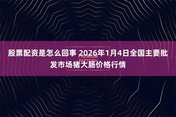 股票配资是怎么回事 2026年1月4日全国主要批发市场猪大肠价格行情